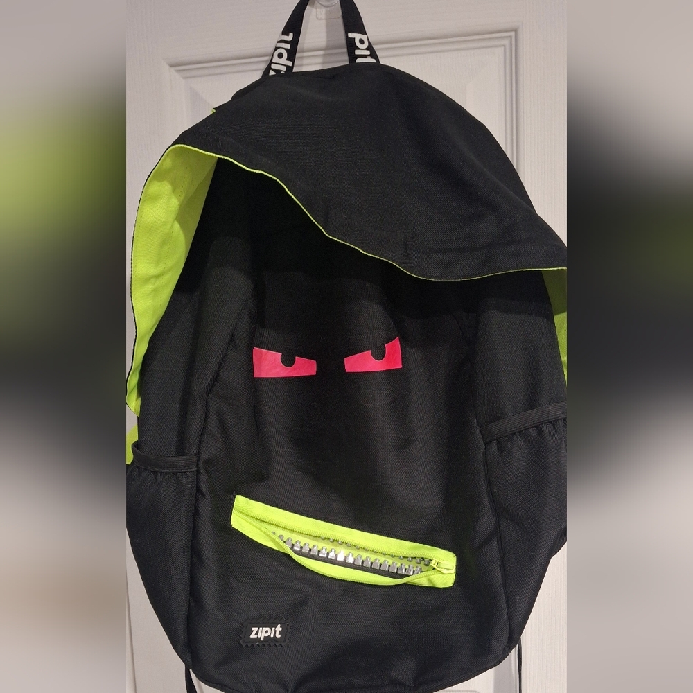 Black and Neon Green Backpack - Picture 6 of 7